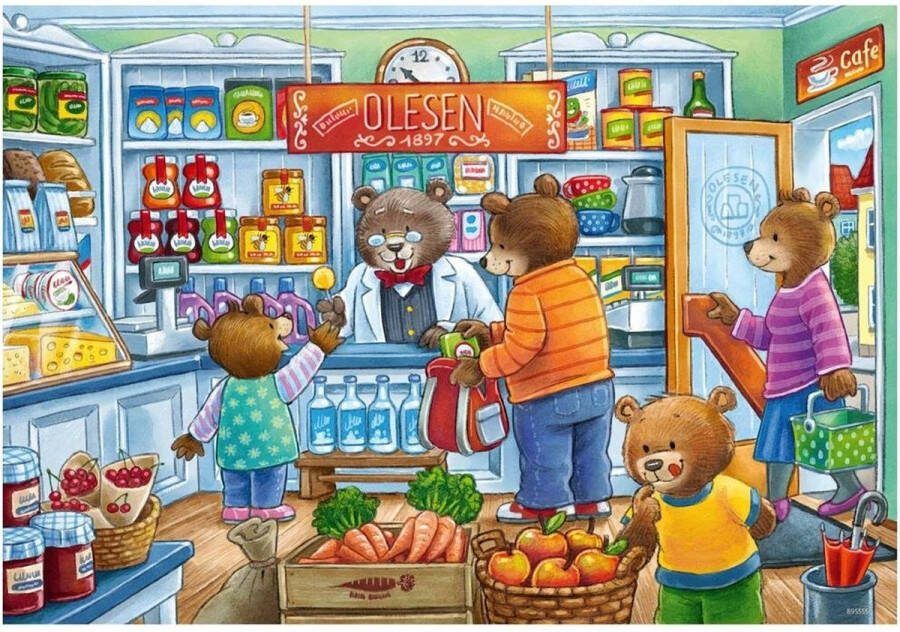Ravensburger puzzel Market and Supermarket Scene Twee puzzels 12 stukjes kinderpuzzel