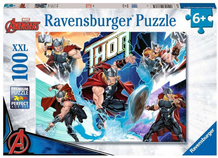 Ravensburger puzzel Marvel Thor Legpuzzel 100 XXL stukjes Puzzels voor kinderen