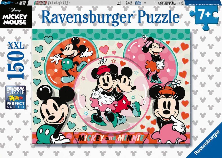 Ravensburger Kinderpuzzel 150 XXL Disney Droompaar Mickey & Minnie