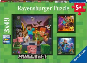 Ravensburger puzzel Minecraft Biomes Legpuzzel 3x49 stukjes
