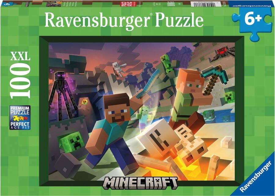 Ravensburger puzzel Monster Minecraft Legpuzzel 100 XXL stukjes