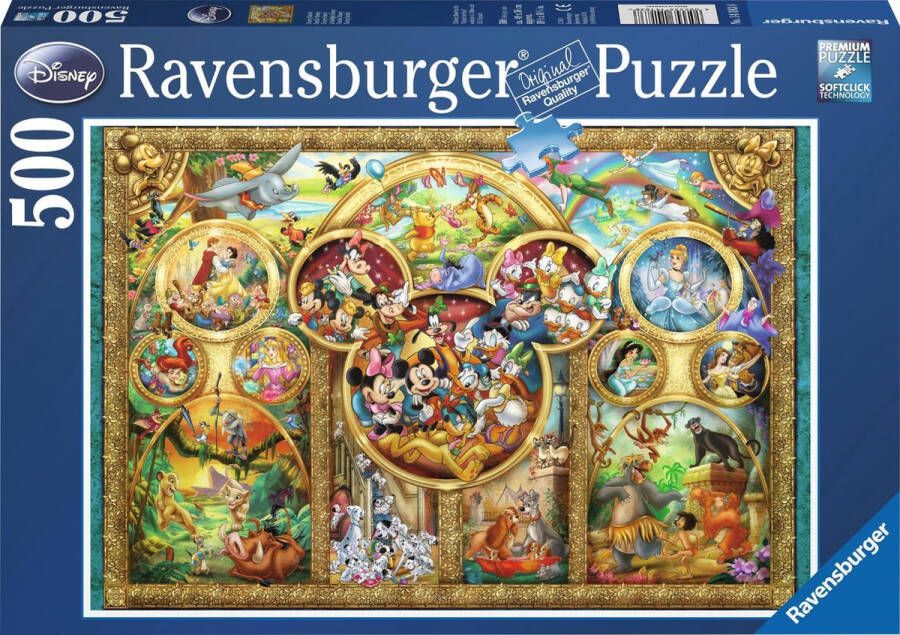 Ravensburger puzzel Most famous Disney characters Legpuzzel 500 stukjes