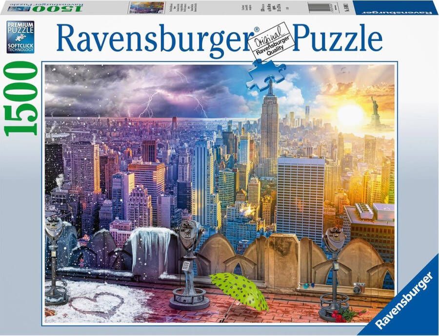 Ravensburger puzzel NY Skyline Dag en Nacht Legpuzzel 1500 stukjes