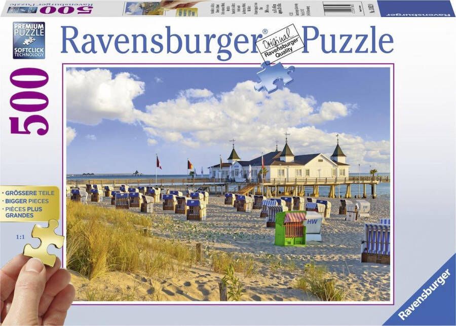 Ravensburger puzzel Op het strand in Ahlbeck Legpuzzel 500 stukjes