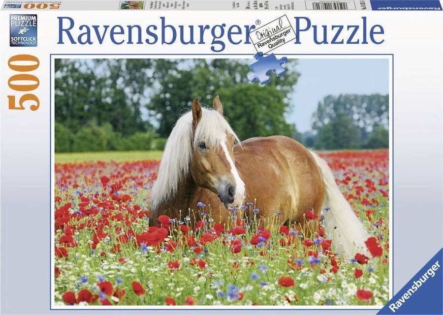 Ravensburger puzzel Paard tussen de klaprozen legpuzzel 500 stukjes