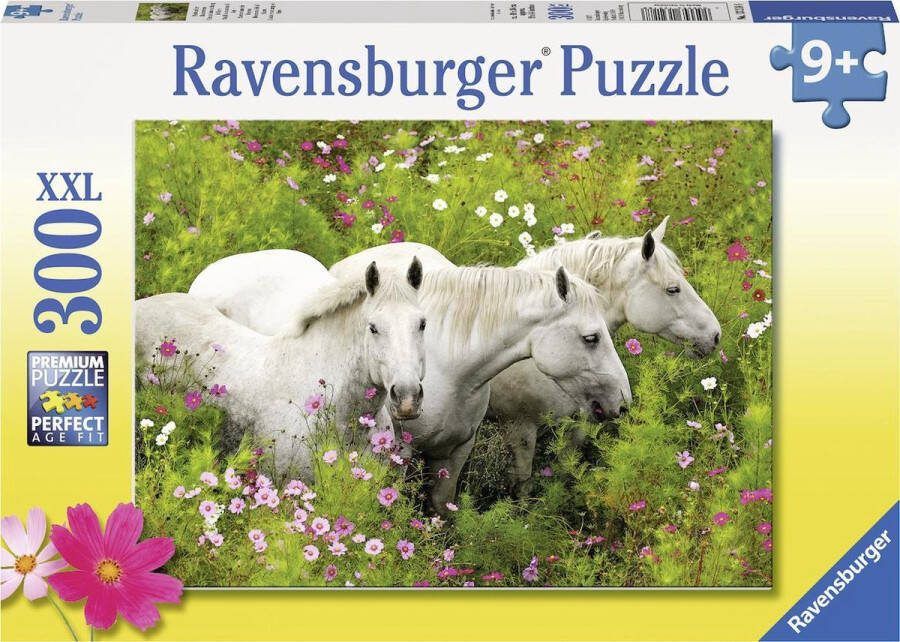 Ravensburger puzzel Paarden in veld bloemen Legpuzzel 300 stukjes