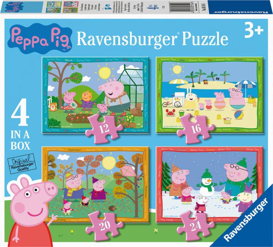 Ravensburger 4-in-1 kinderpuzzel Peppa Big: 4 seizoenen (12+16+20+24 stukjes)