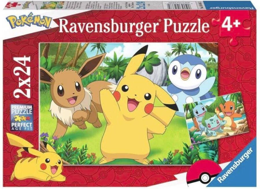 Ravensburger puzzel Pikachu en zijn vrienden Legpuzzel 2x24 stukjes