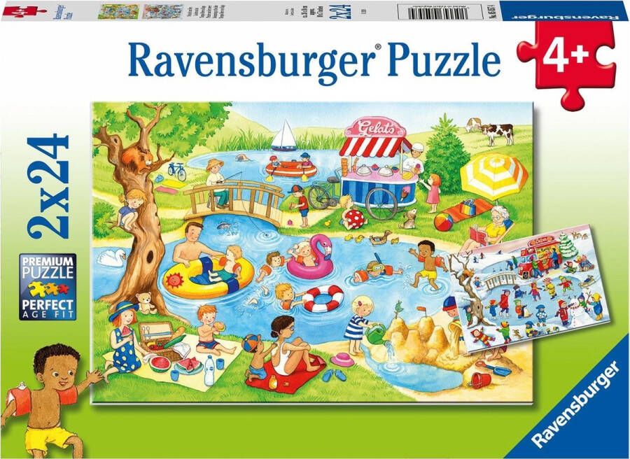 Ravensburger puzzel Plezier aan het Meer 2x24 stukjes Kinderpuzzel