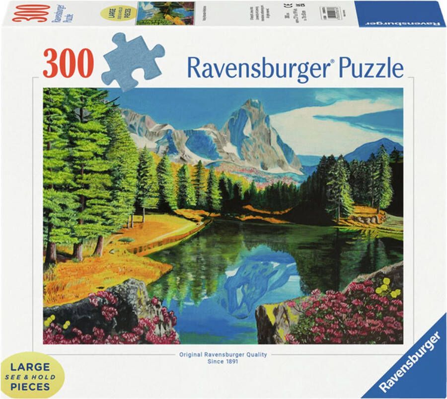 Ravensburger puzzel Rocky Mountain reflections Legpuzzel 300 stukjes extra groot