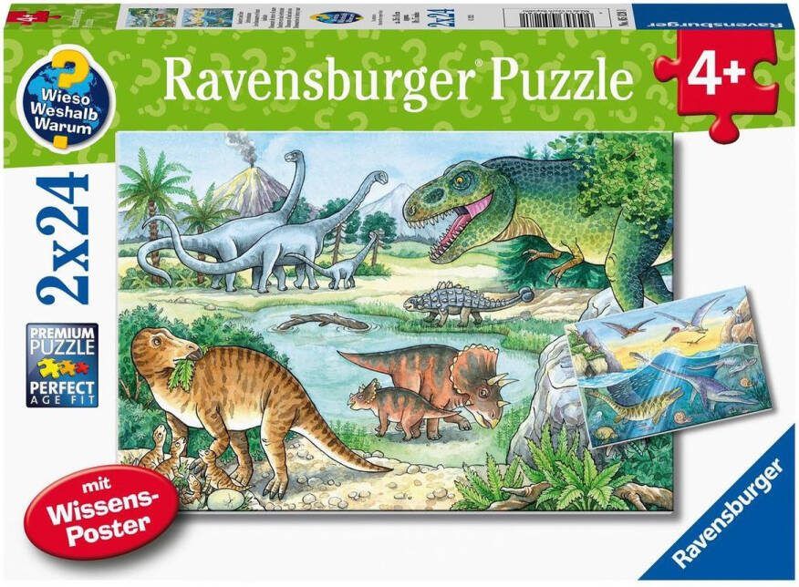 Ravensburger puzzel Sauriërs en hun leefruimte 2 x 24 stukjes kinderpuzzel
