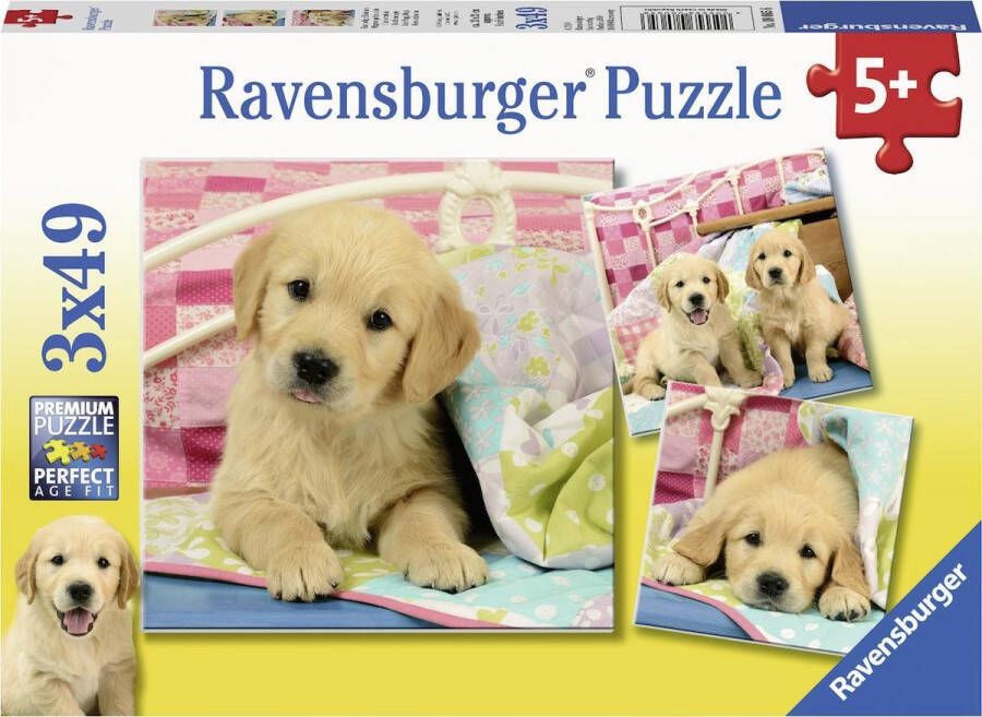Ravensburger puzzel Schattige hondjes 3x49 stukjes kinderpuzzel