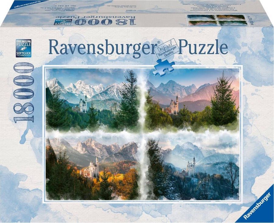 Ravensburger puzzel Slot Neuschwanstein In 4 Seizoenen Legpuzzel 18000 stukjes