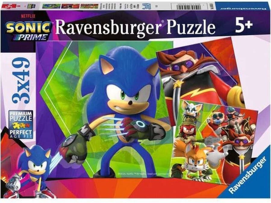 Ravensburger puzzel Sonic Prime Legpuzzel 3x49 stukjes