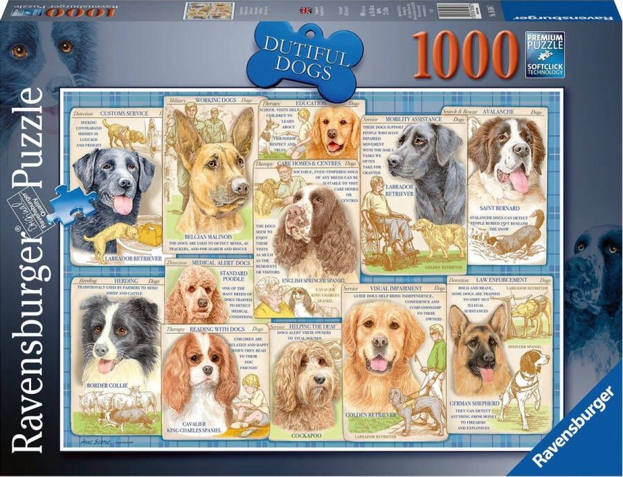 Ravensburger puzzel Trouwe honden Legpuzzel 1000 stukjes