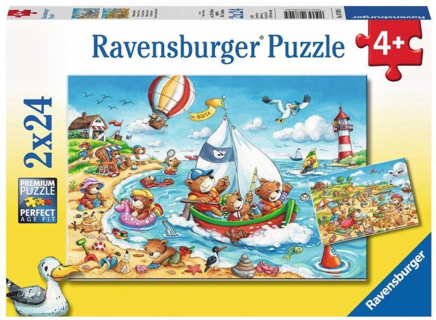 Ravensburger puzzel Vakantie aan het zee Twee puzzels 24 stukjes kinderpuzzel