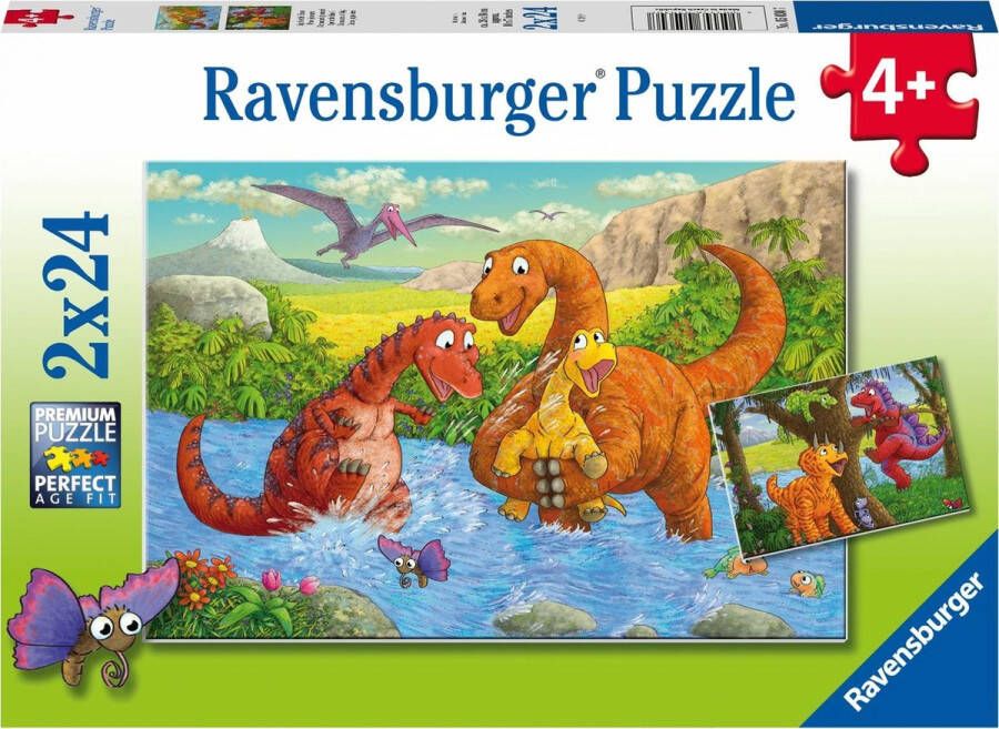 Ravensburger puzzel Vrolijke Dino's 2x24 stukjes Kinderpuzzel