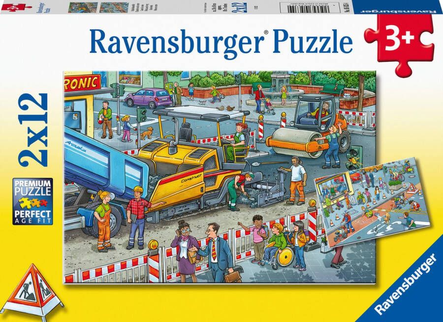 Ravensburger puzzel Werk aan de weg Twee puzzels 12 stukjes kinderpuzzel