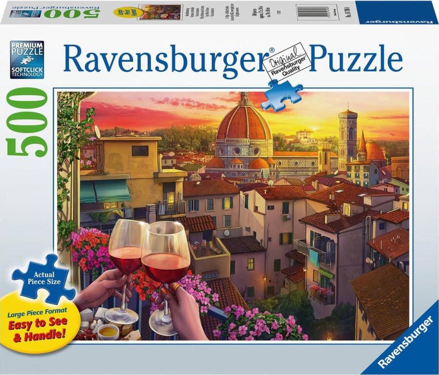 Ravensburger puzzel Wijn drinken op het terras Legpuzzel 500 stukjes