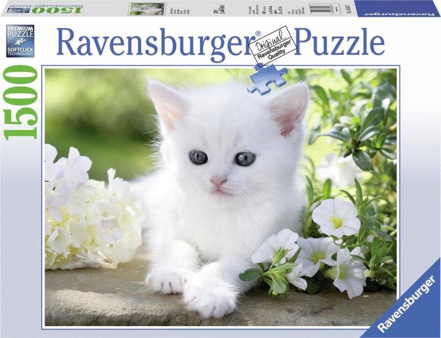Ravensburger puzzel Wit poesje Legpuzzel 1500 stukjes
