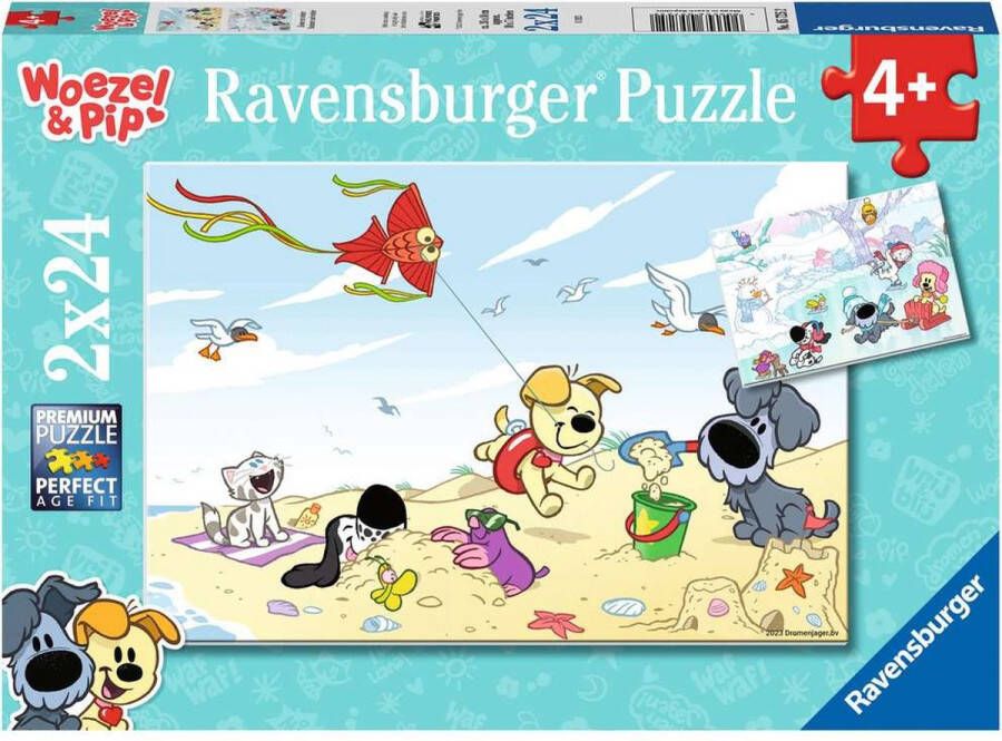 Ravensburger puzzel Woezel & Pip Zomer en winter Legpuzzel 2x24 stukjes