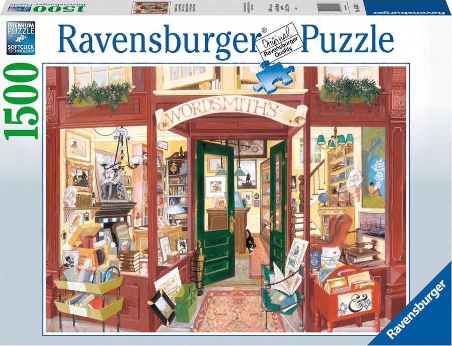 Ravensburger puzzel 1500 stukjes Wordsmith&apos;s Bookshop OP=OP