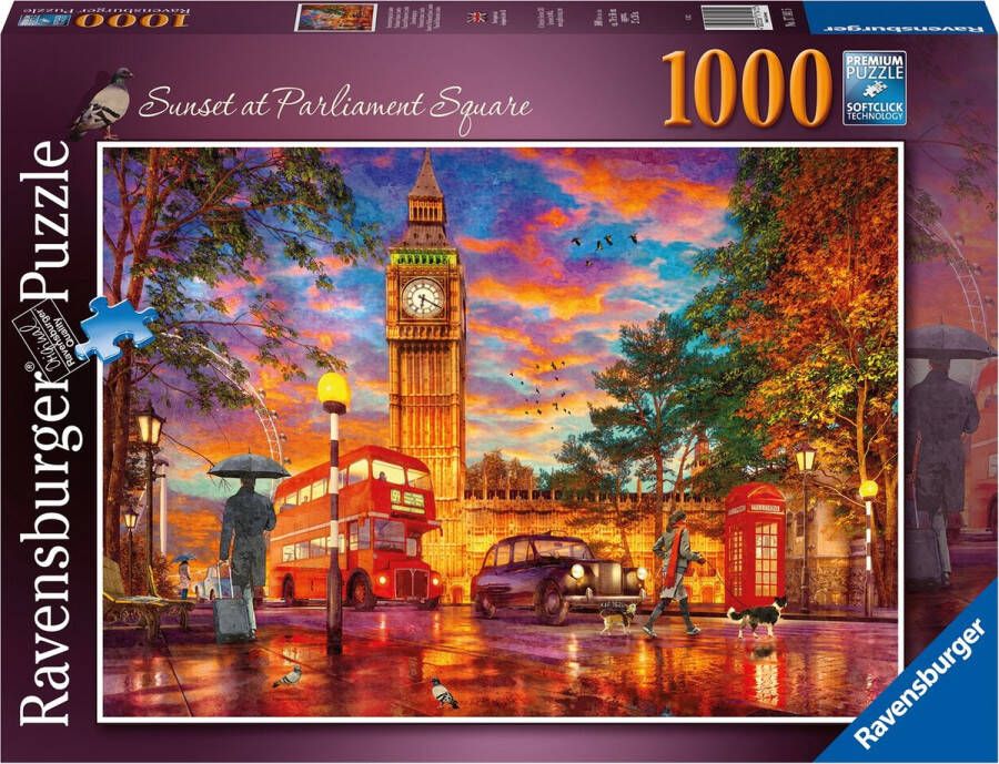 Ravensburger puzzel Zonsondergang op Parliament Square Londen Legpuzzel 1000 stukjes