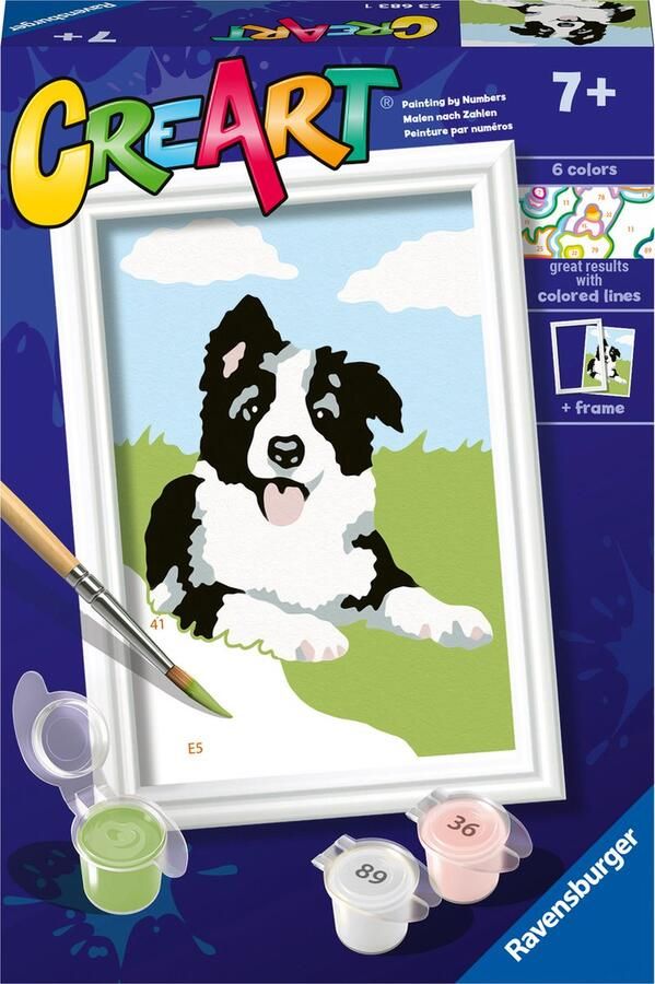 Ravensburger CreArt Border Collie Schilderen op nummer voor kinderen