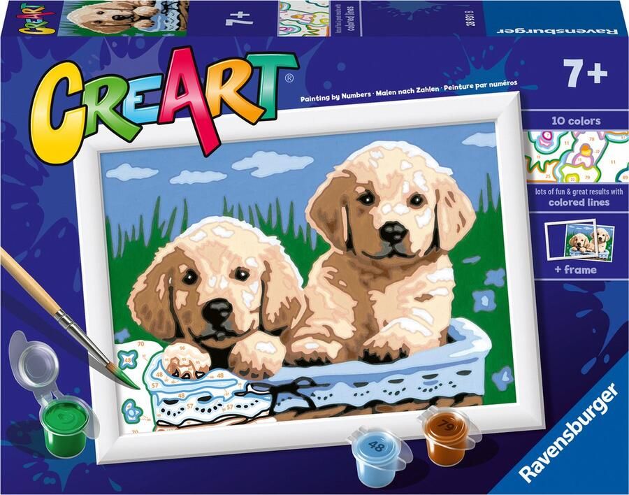 Ravensburger CreArt Cute Puppies Schilderen op nummer voor kinderen
