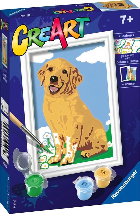 Ravensburger CreArt Friendly Retriever Schilderen op nummer voor kinderen