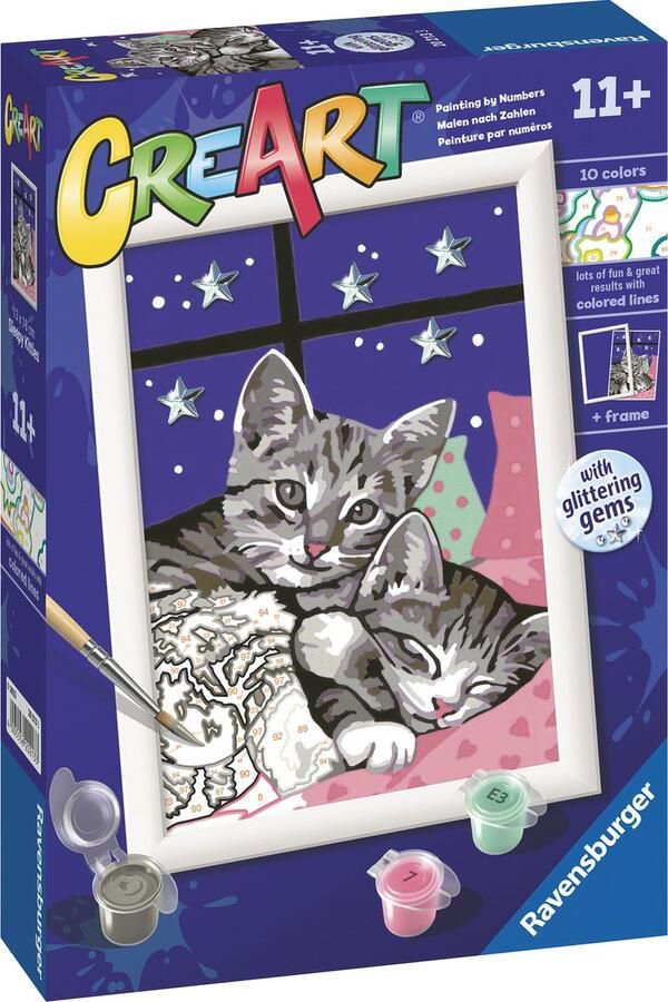 Ravensburger CreArt Sleepy Kitties Schilderen op nummer voor kinderen