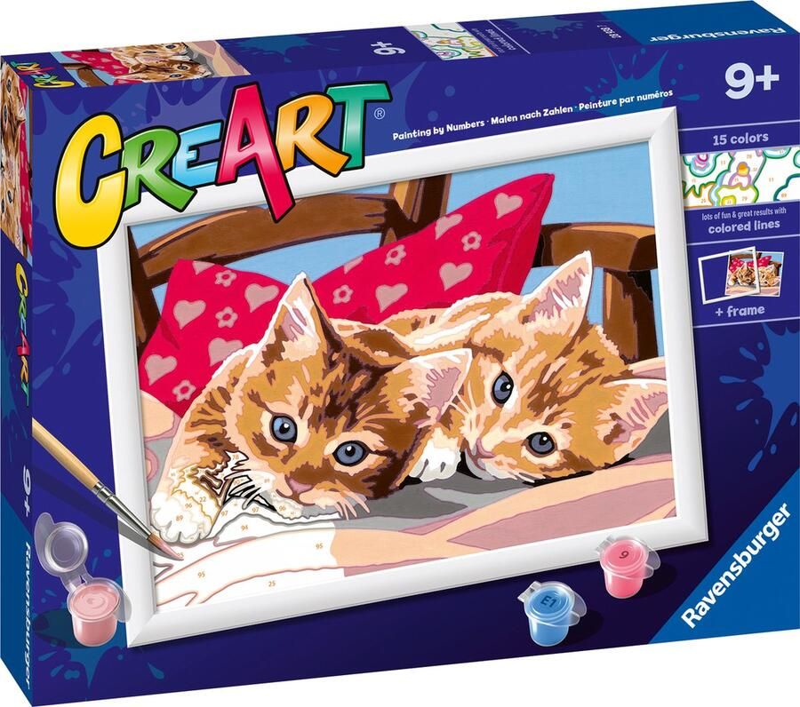Ravensburger CreArt Two Cuddly Cats Schilderen op nummer voor kinderen