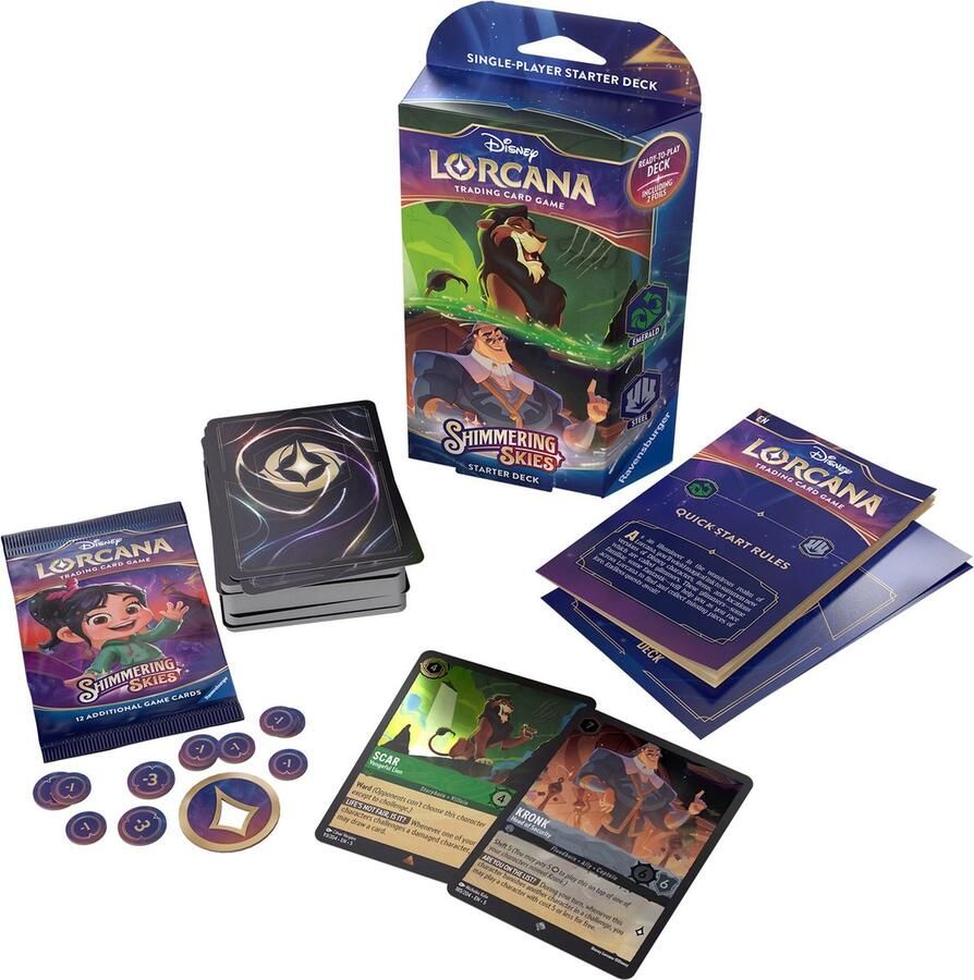 Ravensburger Disney Lorcana: Starter Deck Scar & Kronk Set 5 – Trading Card Game (ENG)