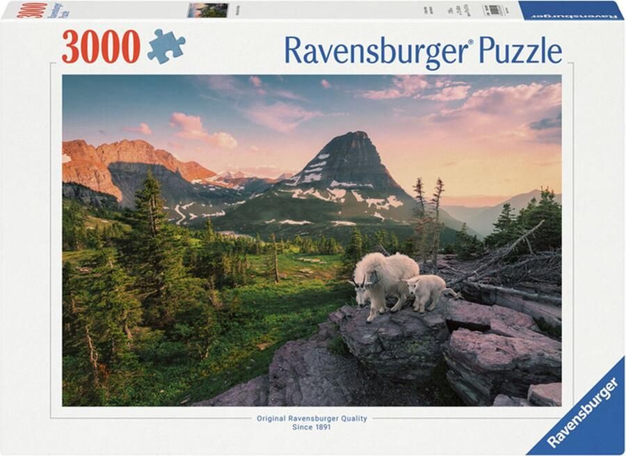 Ravensburger puzzel Alpine geit met jong Legpuzzel 3000 stukjes