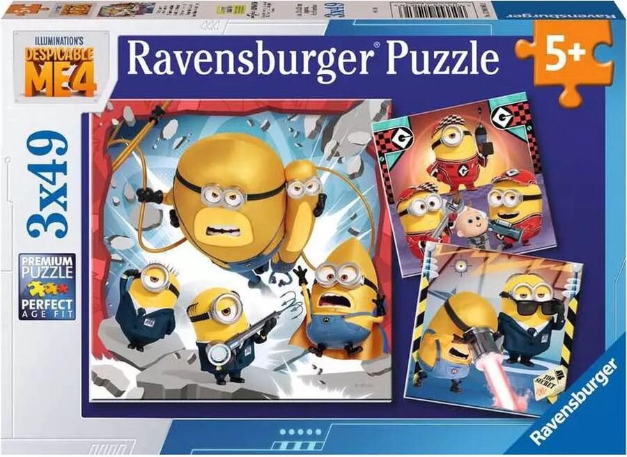 Ravensburger puzzel Despicable Me 4 Drie puzzels 49 stukjes kinderpuzzel