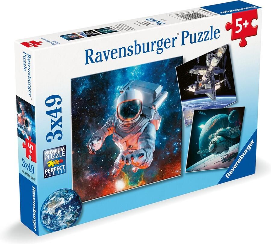 Ravensburger puzzel Space Drie puzzels 49 stukjes kinderpuzzel