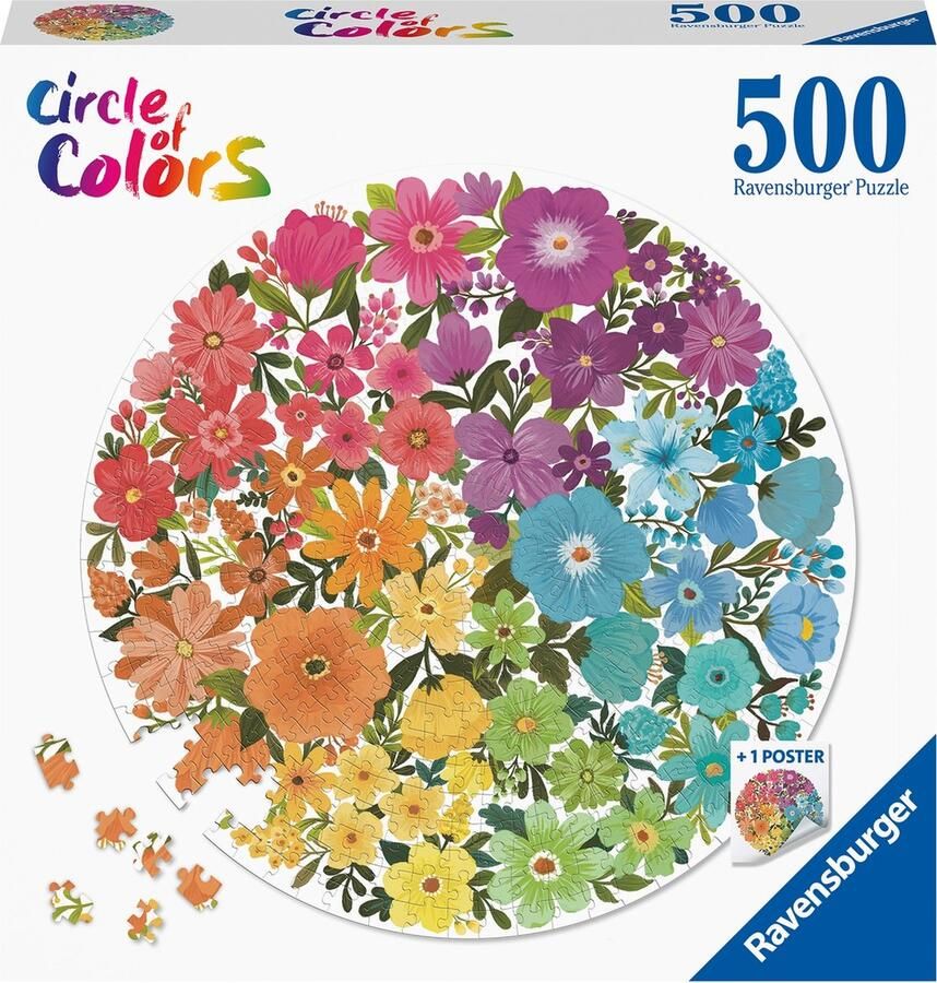Ravensburger Round puzzle Circle of colors Flowers Legpuzzel 500 stukjes