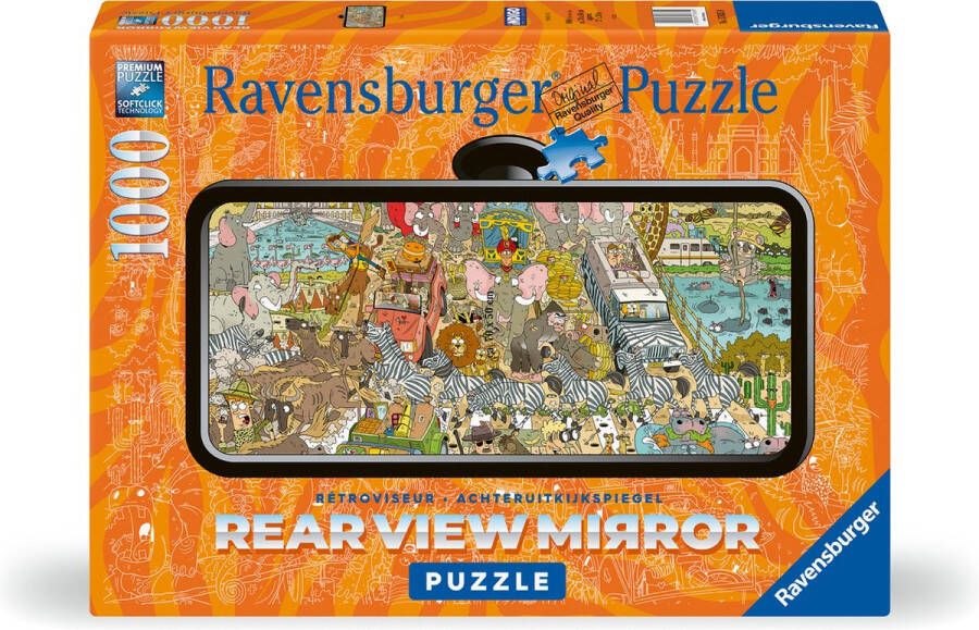 Ravensburger Rearview Mirror puzzel Rearview Mirror puzzle Safari Legpuzzel 1000 stukjes