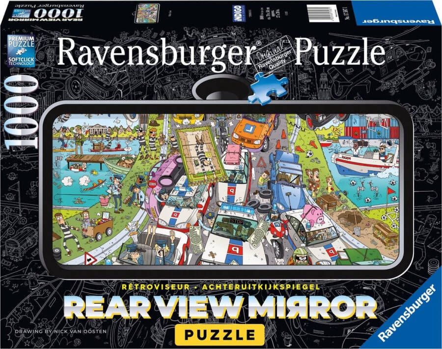 Ravensburger Rear view mirror Puzzle Politie achtervolging Legpuzzel 1000 stukjes