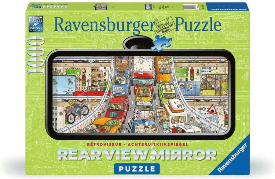 Ravensburger Rear view mirror Puzzle Verkeerschaos Legpuzzel 1000 stukjes