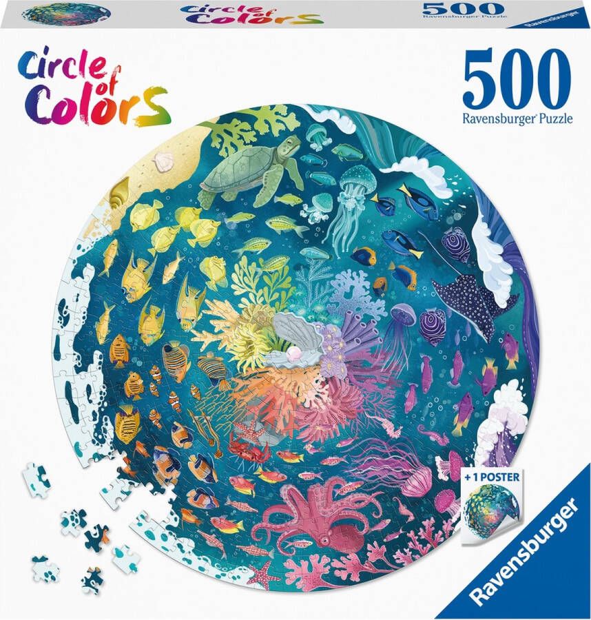 Ravensburger Round puzzle Circle of colors Ocean and Submarine Legpuzzel 500 stukjes