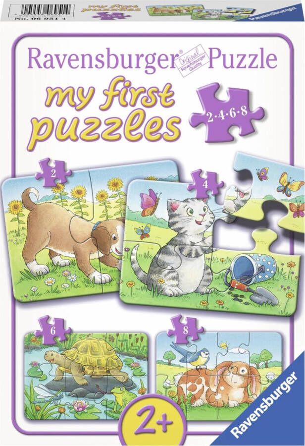 Ravensburger Schattige huisdieren- My First puzzels -2+4+6+8 stukjes kinderpuzzel