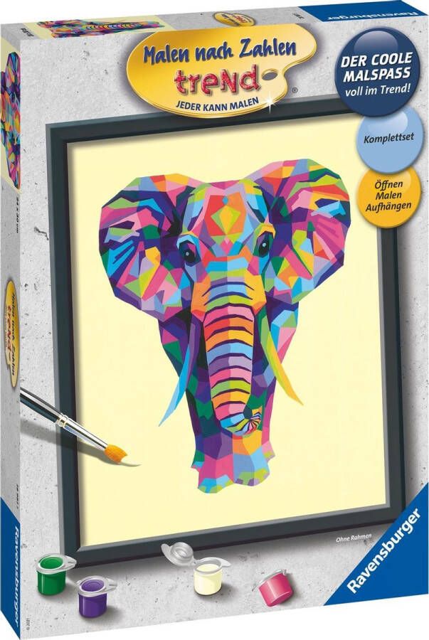 Ravensburger Schilderen op nummer Bonte Olifant Hobbypakket