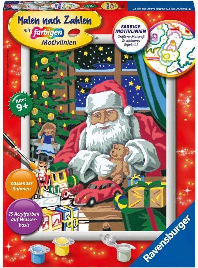 Ravensburger SCHILDEREN OP NUMMER KERSTMAN KERSTWERKPLAATS