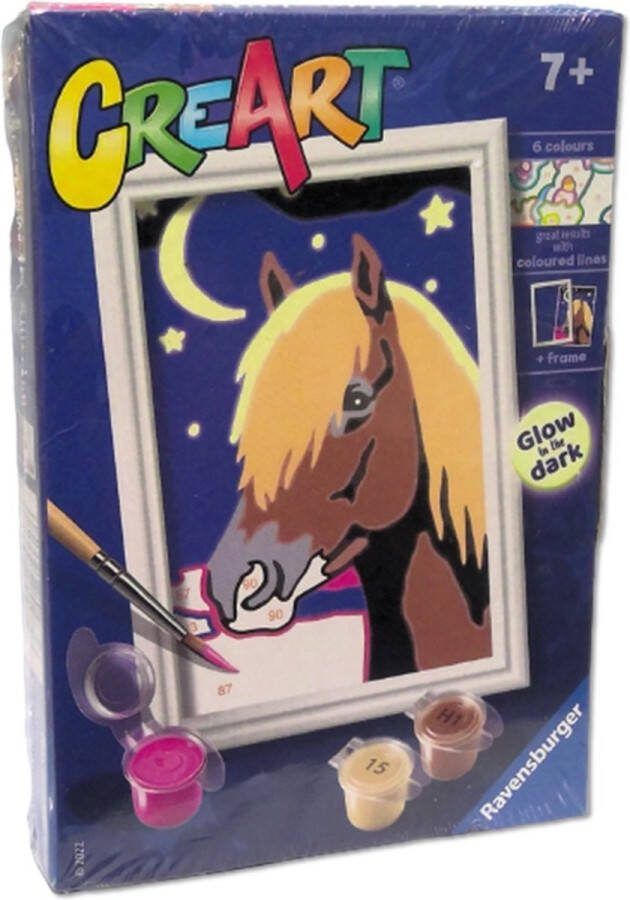 Ravensburger Schilderen op Nummer Paard Glow in the Dark Inclusief frame