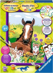 Ravensburger Schilderen op Nummer Paard met kittens Hobbypakket