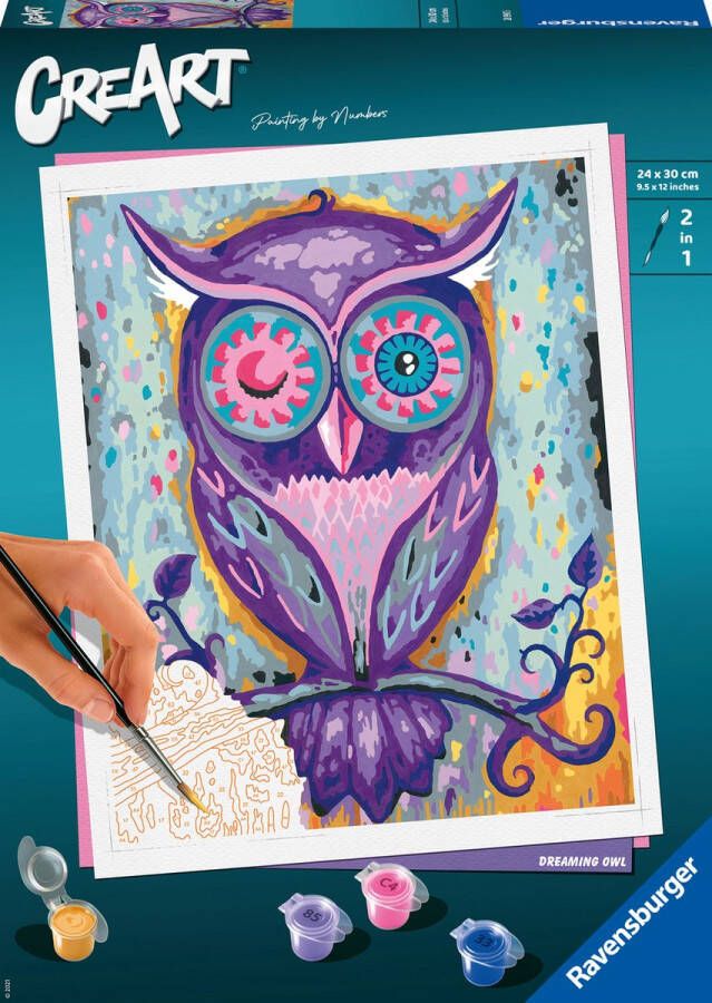 Ravensburger Schilderen op nummer Ravensburger CreArt Dreaming Owl Schilderen op nummer voor volwassenen Hobbypakket