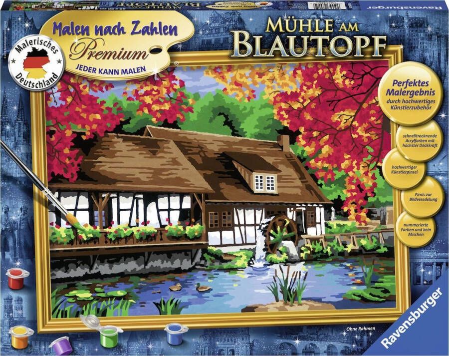 Ravensburger Schilderen op nummer Watermolen op de Blautopf Hobbypakket