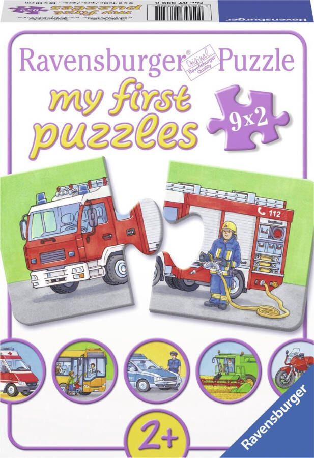 Ravensburger Speciale voertuigen- My First puzzles -9x2 stukjes kinderpuzzel