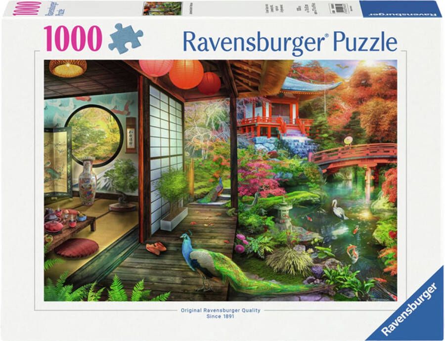 Ravensburger puzzel 1000 stukjes theehuis in Japanse tuin